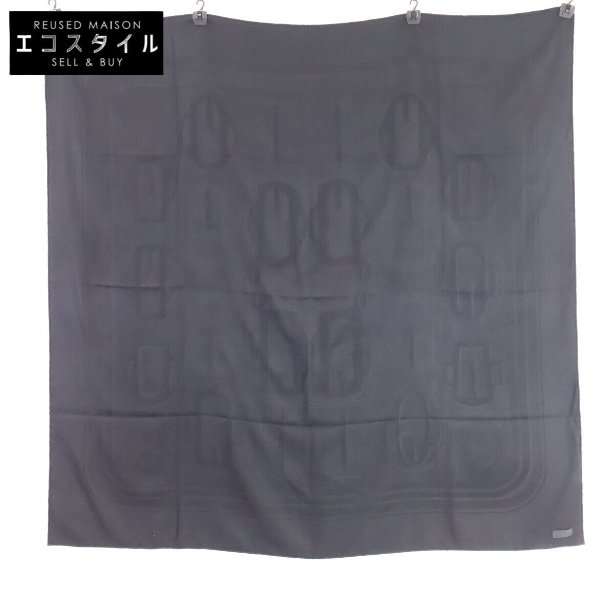 HERMES エルメス 【美品】BOUCLERIE MODERNE モダンなバックル カシミヤ/シルク カレ115 スカーフ