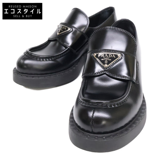 PRADA プラダ 【美品】1D246M トライアングルロゴプレート チョコレート ブラッシュドレザー ローファー シューズ