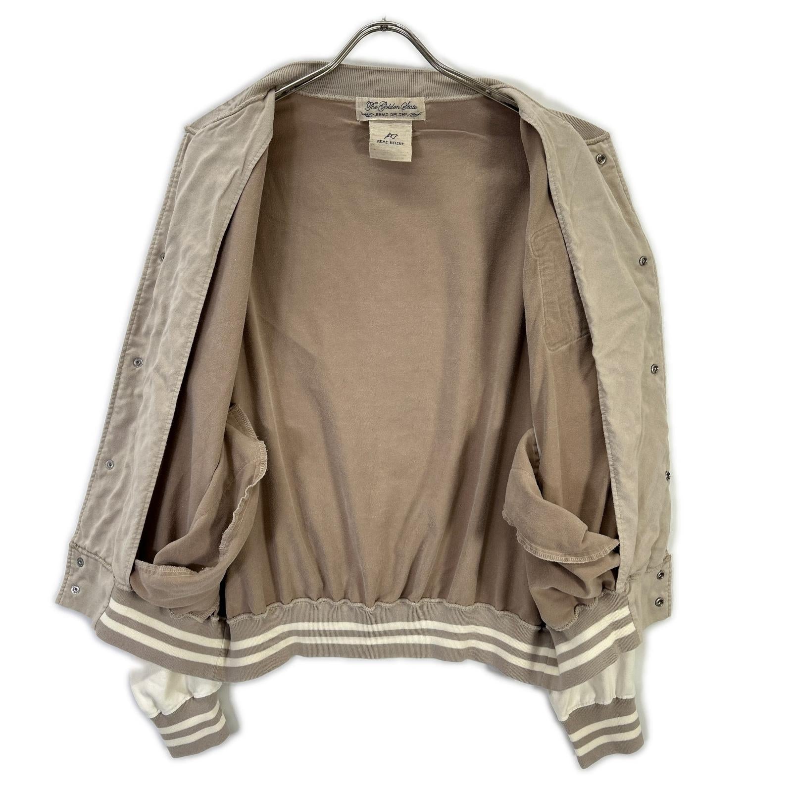 REMI RELIEF レミレリーフ L'Appartement別注 グレー ストーンウォッシャブル SUEDE LIKE STADIUM JAMPER トップス
