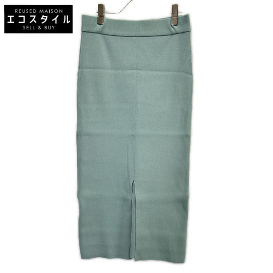 MUSE ミューズ 26SS 26-060-500-4010 DINER RIB グリーン レーヨン混 フロントスリット リブニットタイトロングスカート スカート