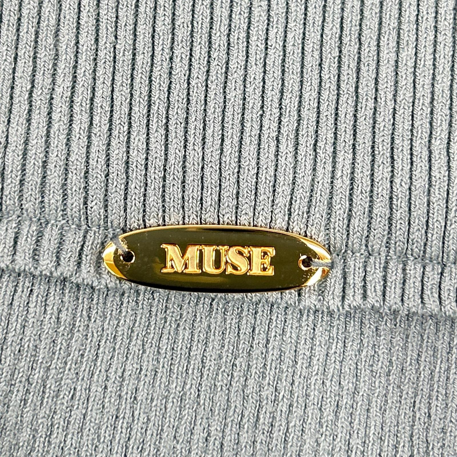 MUSE ミューズ 26SS 26-060-500-4010 DINER RIB グリーン レーヨン混 フロントスリット リブニットタイトロングスカート スカート
