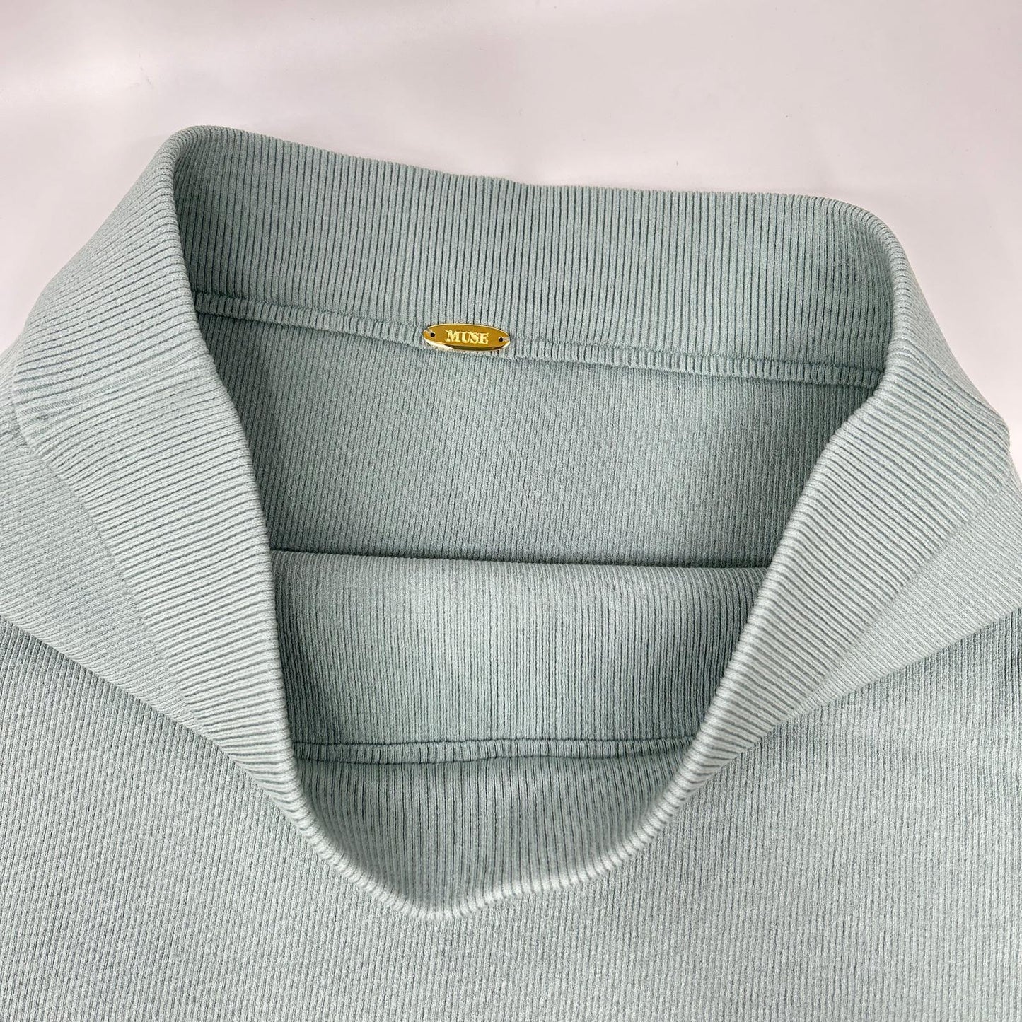 MUSE ミューズ 26SS 26-060-500-4010 DINER RIB グリーン レーヨン混 フロントスリット リブニットタイトロングスカート スカート