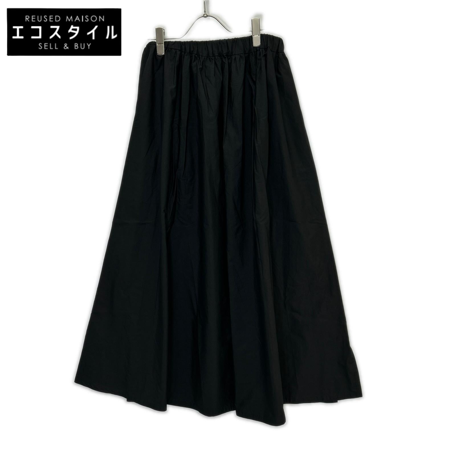 Deuxieme Classe ドゥーズィエムクラス 25-060-500-7111 pleasantly ブラック ギザコットン イージーフレアロングスカート スカート