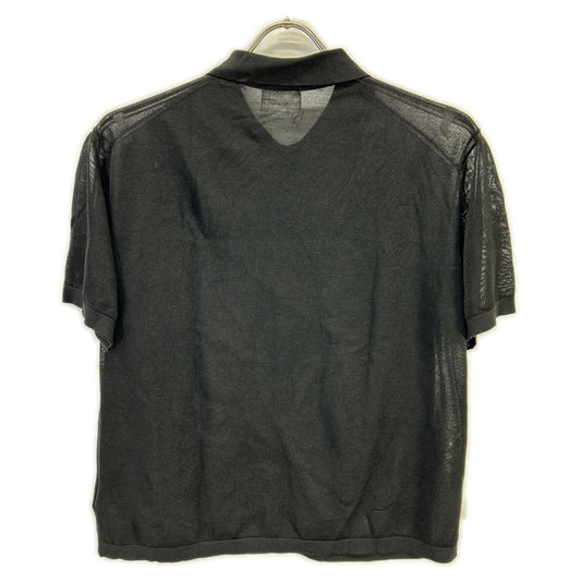 RETROVE リトローヴ 26SS 26-080-560-8100 ブラック シルク混 シェルボタン ショートスリーブシアーシャツ トップス