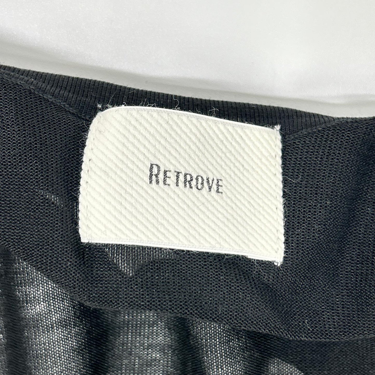 RETROVE 26SS 26-080-560-8100 Black Silk-Blend Shell-Button Short-Sleeve Sheer Shirt Tops