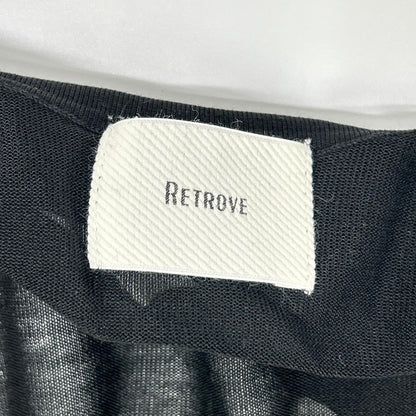 RETROVE 26SS 26-080-560-8100 Black Silk-Blend Shell-Button Short-Sleeve Sheer Shirt Tops