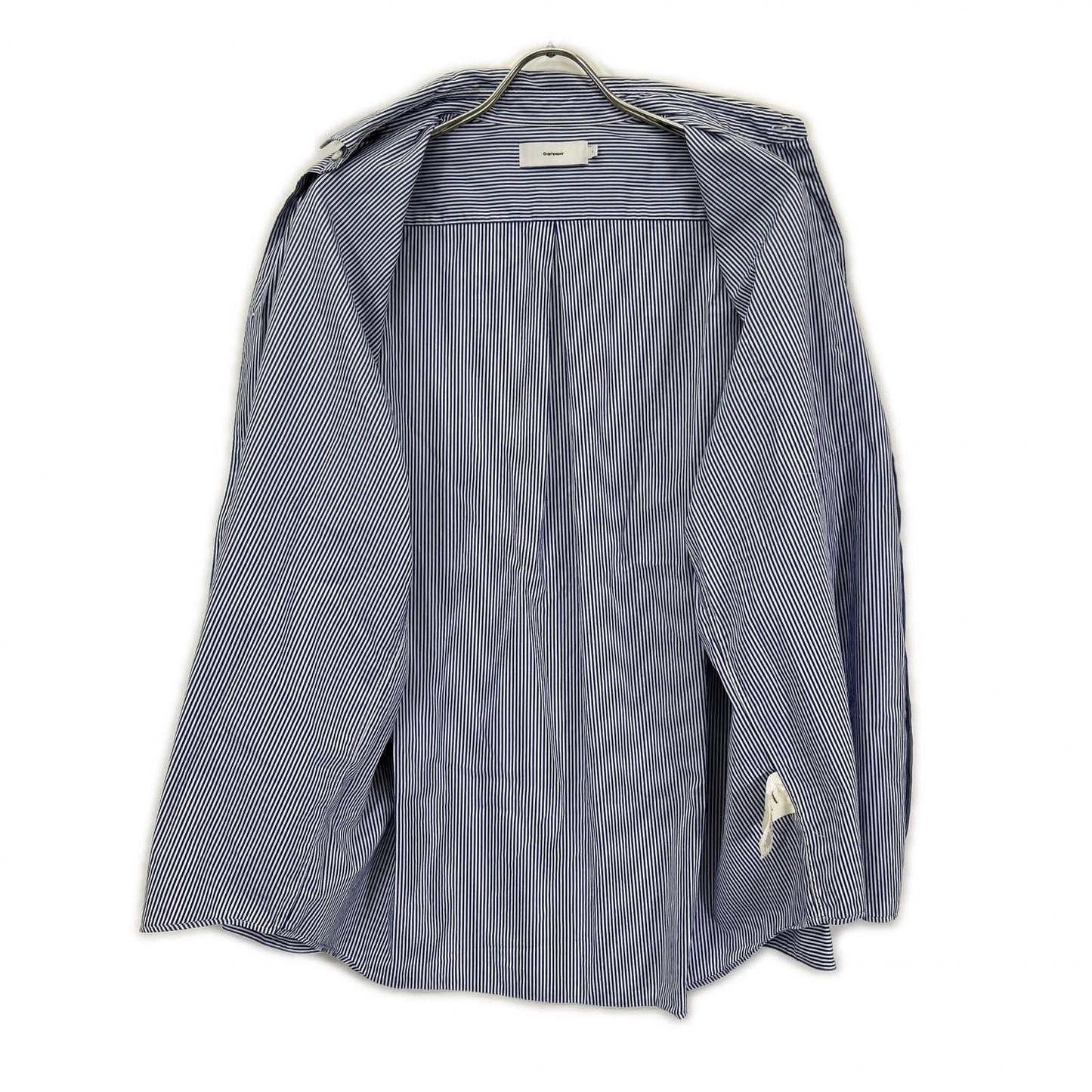 Graphpaper グラフペーパー GM233-50032STB High Count Regular Collar Round Cut Shir ストライプ 長袖シャツ トップス