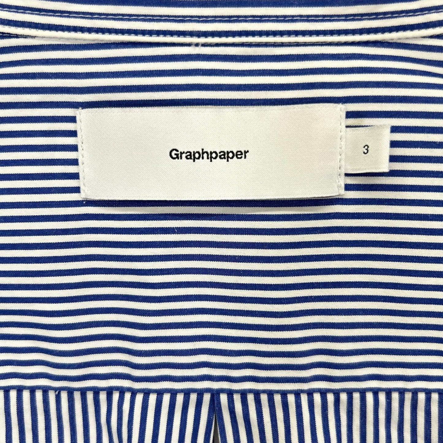 Graphpaper グラフペーパー GM233-50032STB High Count Regular Collar Round Cut Shir ストライプ 長袖シャツ トップス