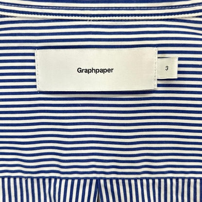 Graphpaper グラフペーパー GM233-50032STB High Count Regular Collar Round Cut Shir ストライプ 長袖シャツ トップス