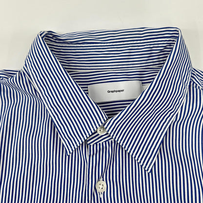 Graphpaper グラフペーパー GM233-50032STB High Count Regular Collar Round Cut Shir ストライプ 長袖シャツ トップス