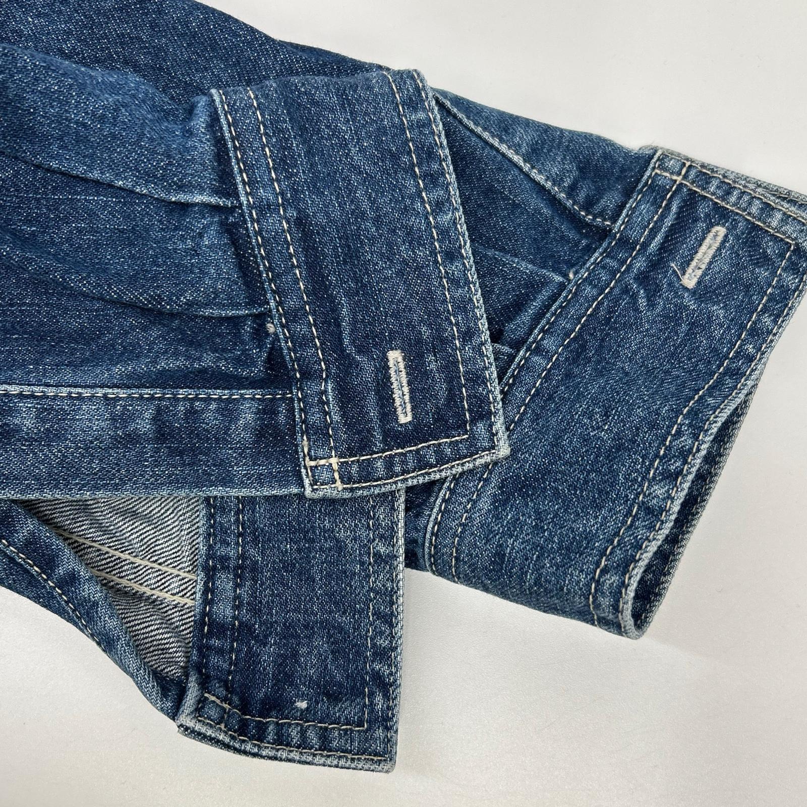 Graphpaper グラフペーパー GM211-50078B インディゴ コットン オーバーサイズ Denim Regular Collar Shirt