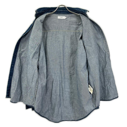 Graphpaper グラフペーパー GM211-50078B インディゴ コットン オーバーサイズ Denim Regular Collar Shirt トップス