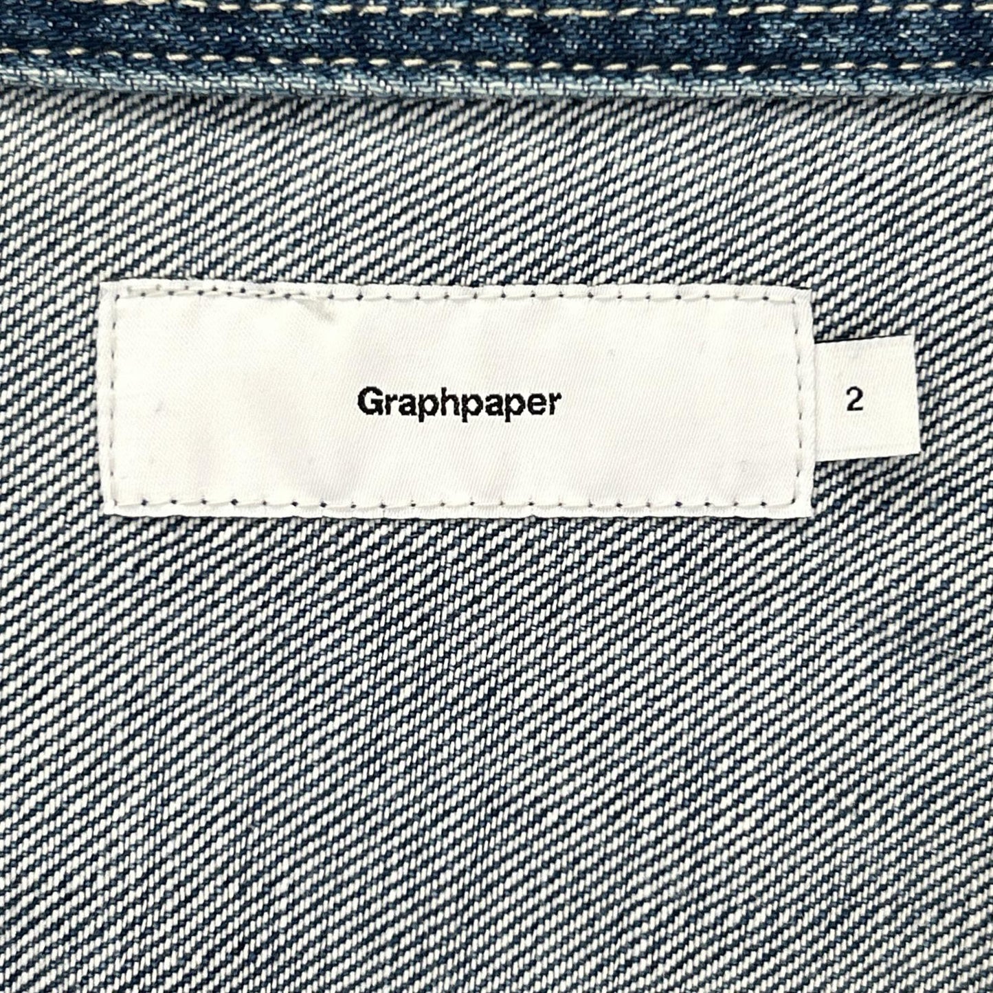 Graphpaper グラフペーパー GM211-50078B インディゴ コットン オーバーサイズ Denim Regular Collar Shirt