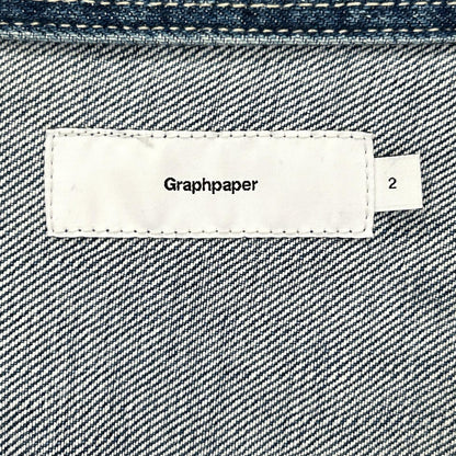 Graphpaper グラフペーパー GM211-50078B インディゴ コットン オーバーサイズ Denim Regular Collar Shirt