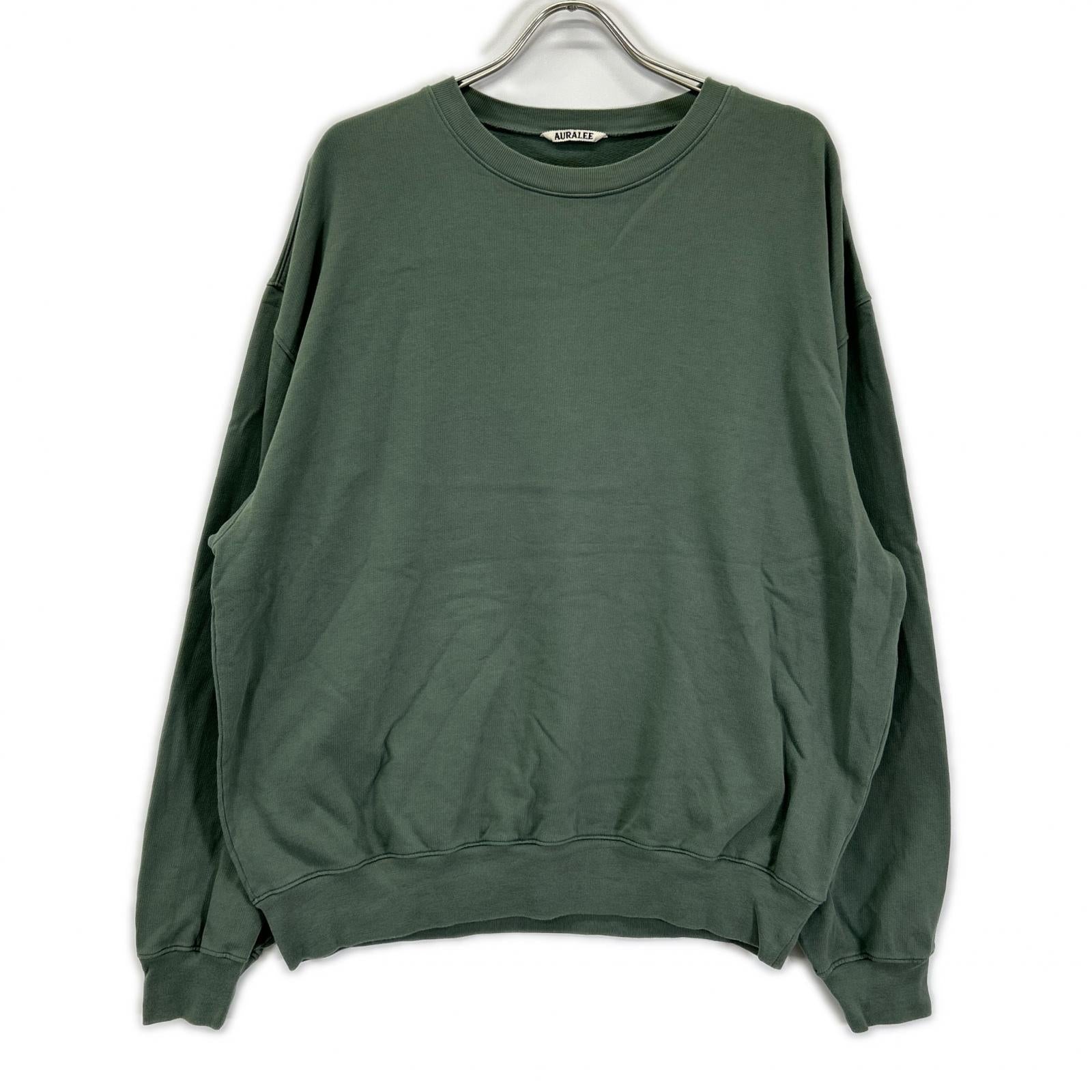 AURALEE オーラリー A24SP01HU グリーン コットン SUPER HIGH GAUZE SWEAT P/O トップス