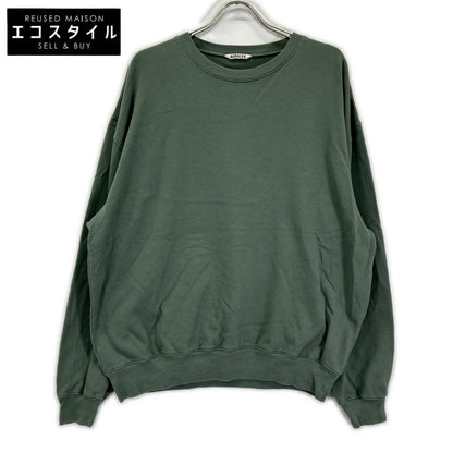 AURALEE オーラリー A24SP01HU グリーン コットン SUPER HIGH GAUZE SWEAT P/O トップス