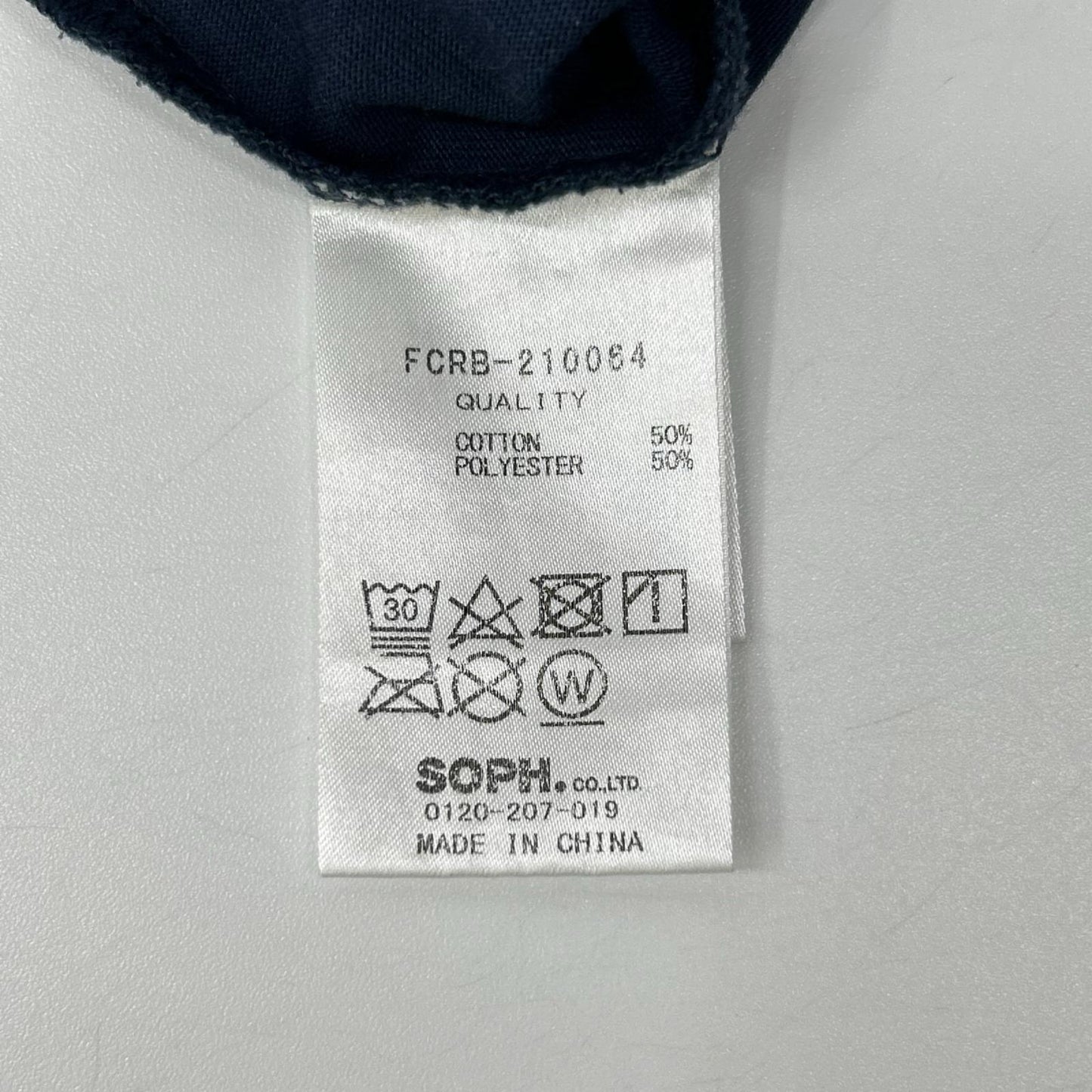 F.C.Real Bristol エフシーリアルブリストル FCRB-210064 ネイビー×ホワイト コットン混 ロゴプリント ショートスリーブカットソー トップス