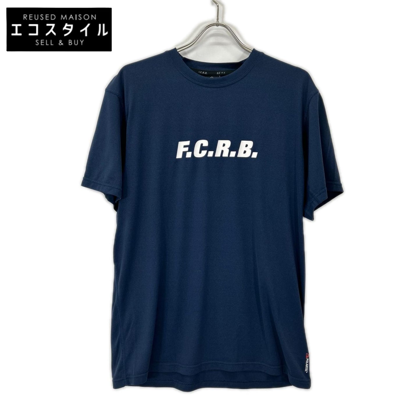 F.C.Real Bristol エフシーリアルブリストル FCRB-220010 ネイビー ポーラーテックパワードライ フロントロゴ ショートスリーブカットソー トップス