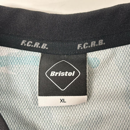 F.C.Real Bristol エフシーリアルブリストル FCRB-220049 ブラック×カモフラ ロゴプリント ショートスリーブカットソー トップス