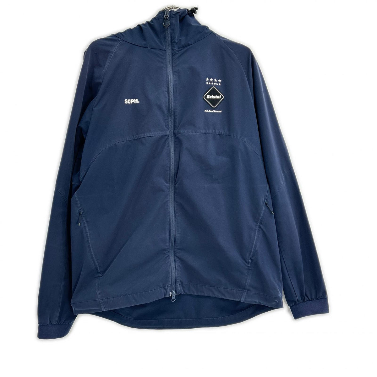 F.C.Real Bristol エフシーリアルブリストル FCRB-212041 ネイビー×ホワイト ポリエステル バックロゴ VENTILATION TRACK JACKET トップス