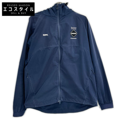 F.C.Real Bristol エフシーリアルブリストル FCRB-212041 ネイビー×ホワイト ポリエステル バックロゴ VENTILATION TRACK JACKET トップス