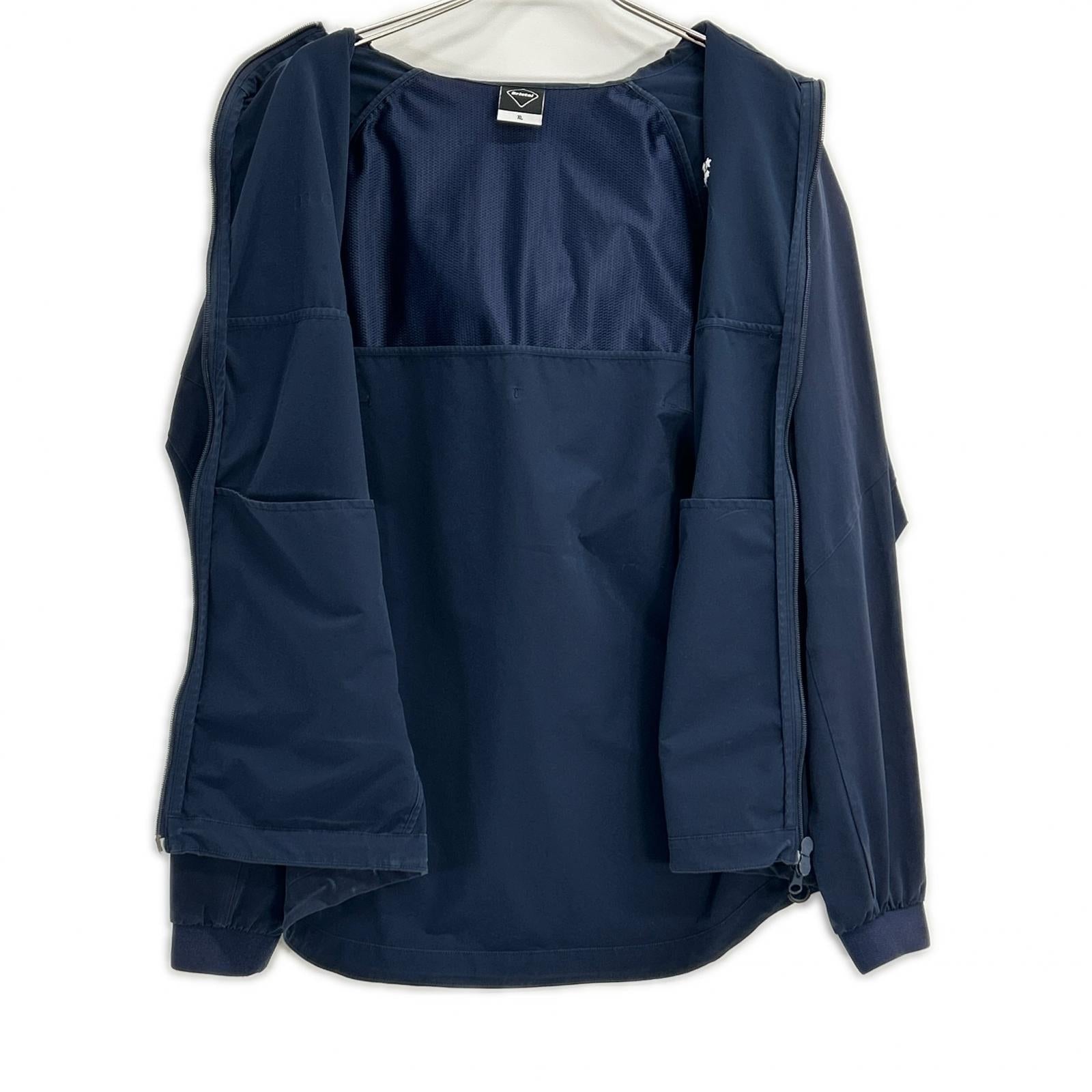 F.C.Real Bristol エフシーリアルブリストル FCRB-212041 ネイビー×ホワイト ポリエステル バックロゴ VENTILATION TRACK JACKET トップス