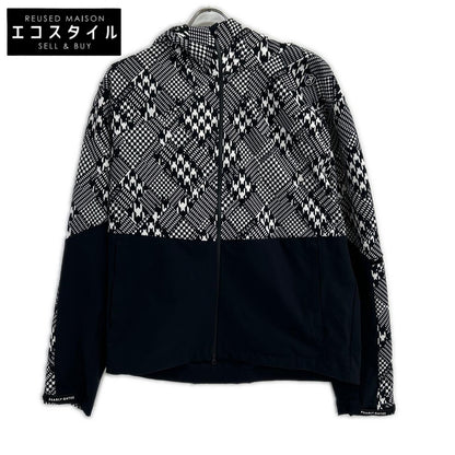 PEARLY GATES Pearly Gates 053-3220903 Black × White Polyester Houndstooth Hooded Zip Jacket