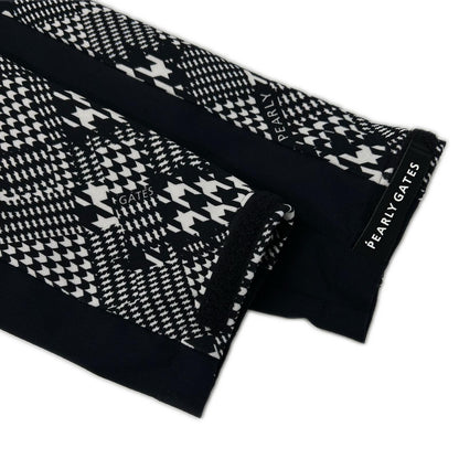 PEARLY GATES Pearly Gates 053-3220903 Black × White Polyester Houndstooth Hooded Zip Jacket