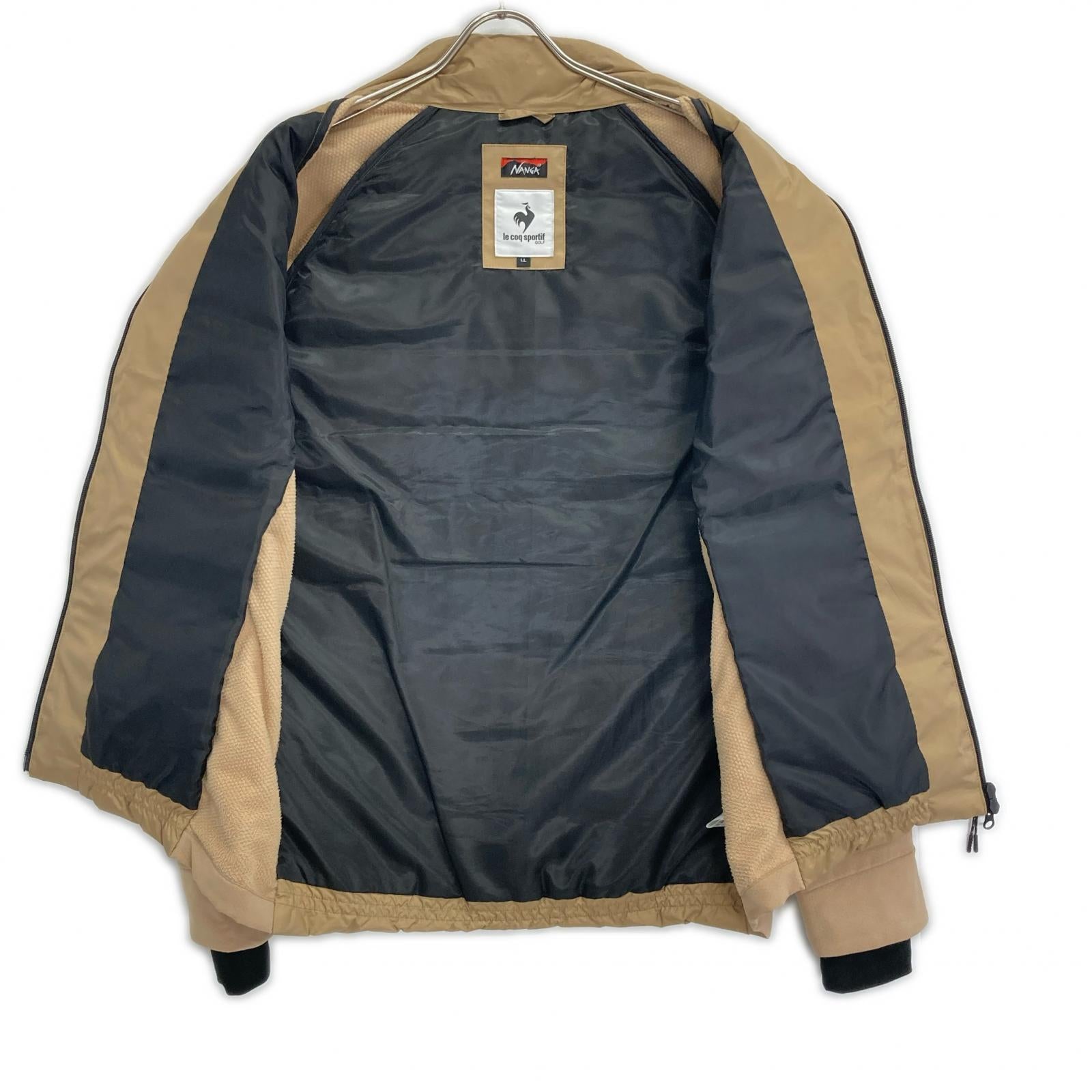 NANGA ナンガ ×le coq sportif QGMSJL56 ベージュ ナイロン キルティングスタンドカラーダウンジャケット ジャケット