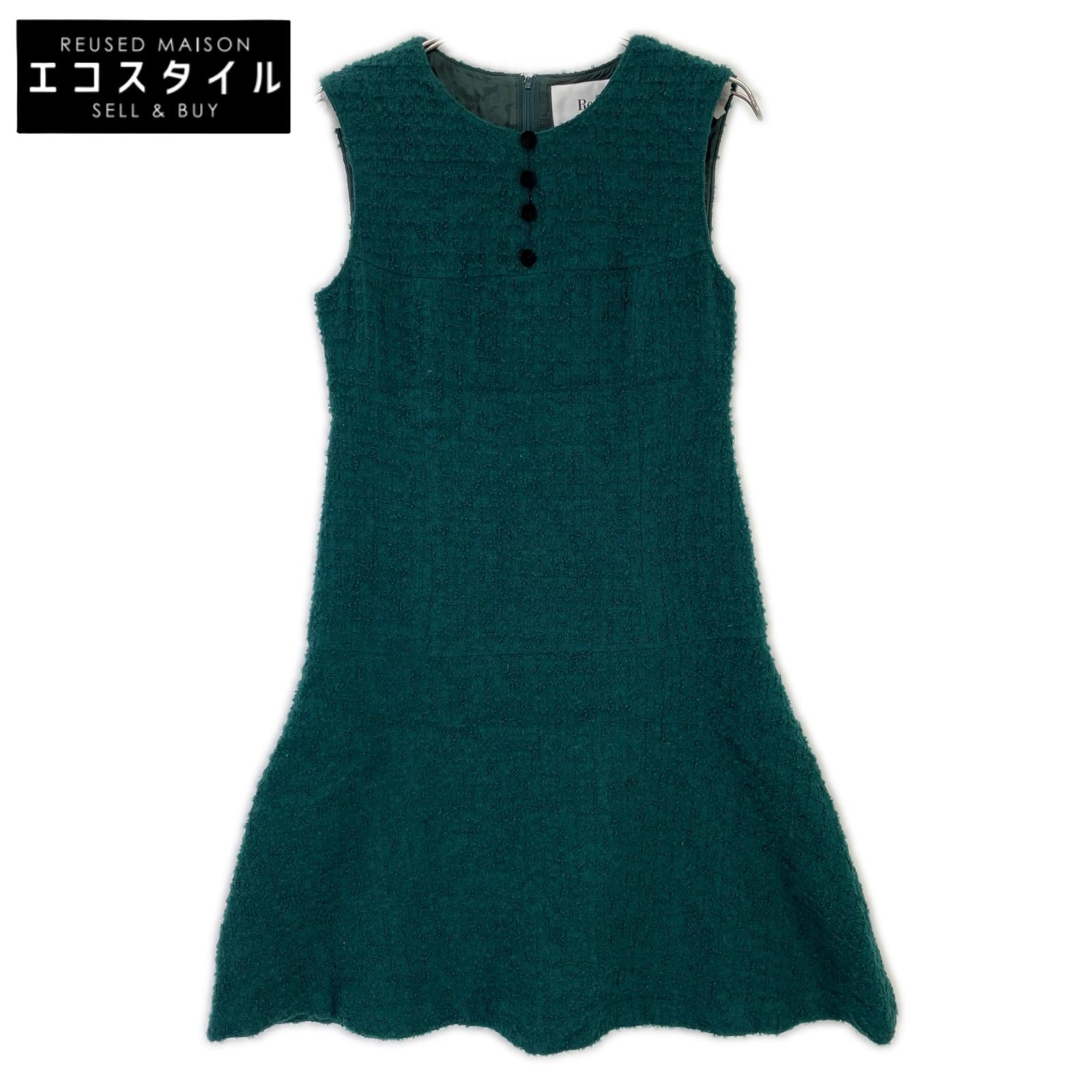 Rene ルネ 24AW 6446180 グリーン ウールナイロン パイル ノースリーブワンピース ワンピース