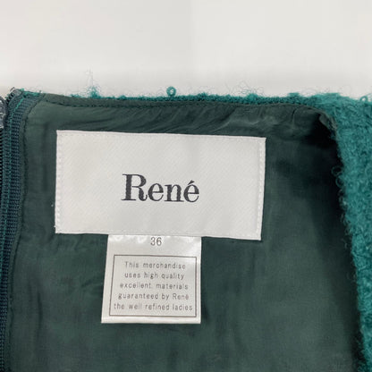 Rene ルネ 24AW 6446180 グリーン ウールナイロン パイル ノースリーブワンピース ワンピース