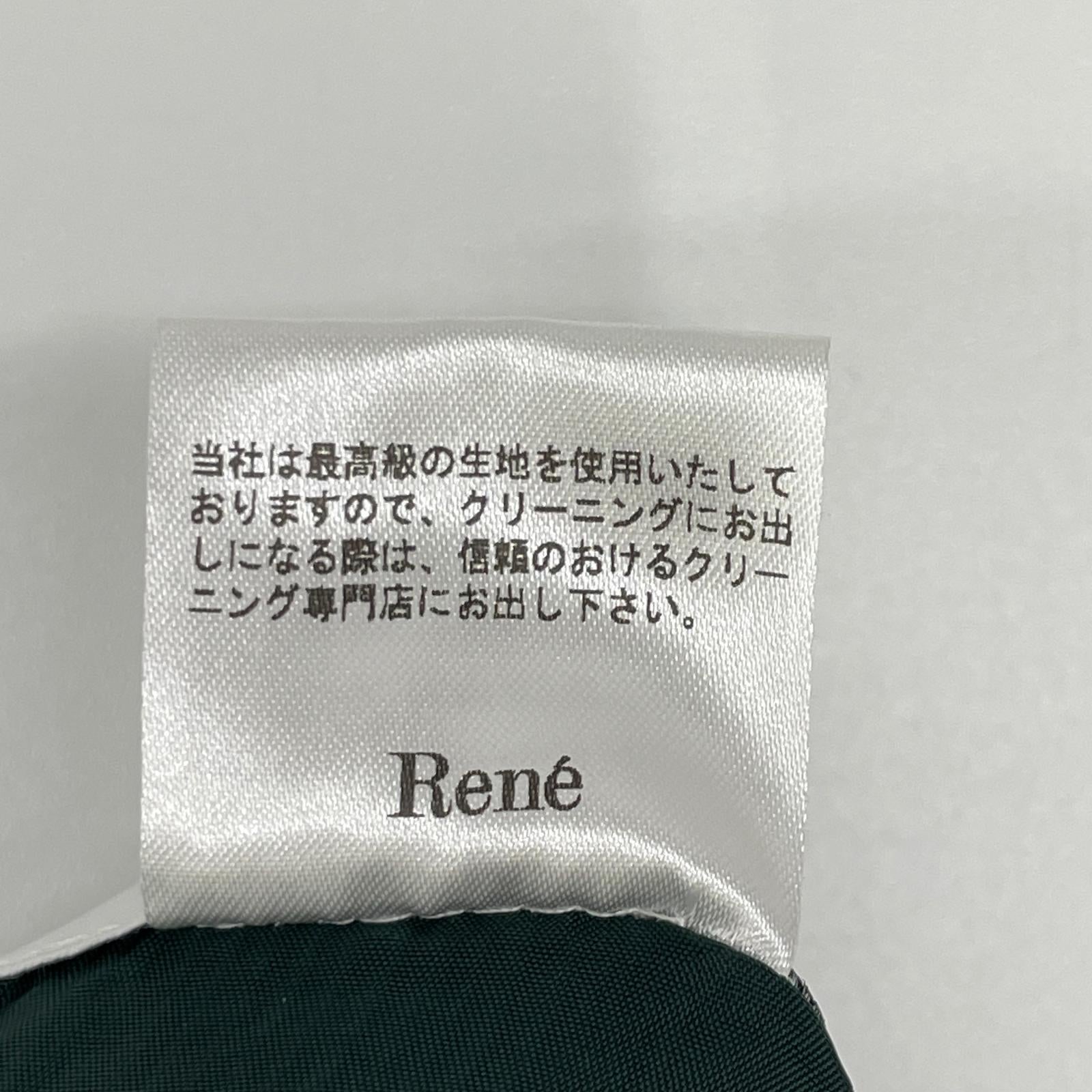 Rene ルネ 24AW 6446180 グリーン ウールナイロン パイル ノースリーブワンピース ワンピース