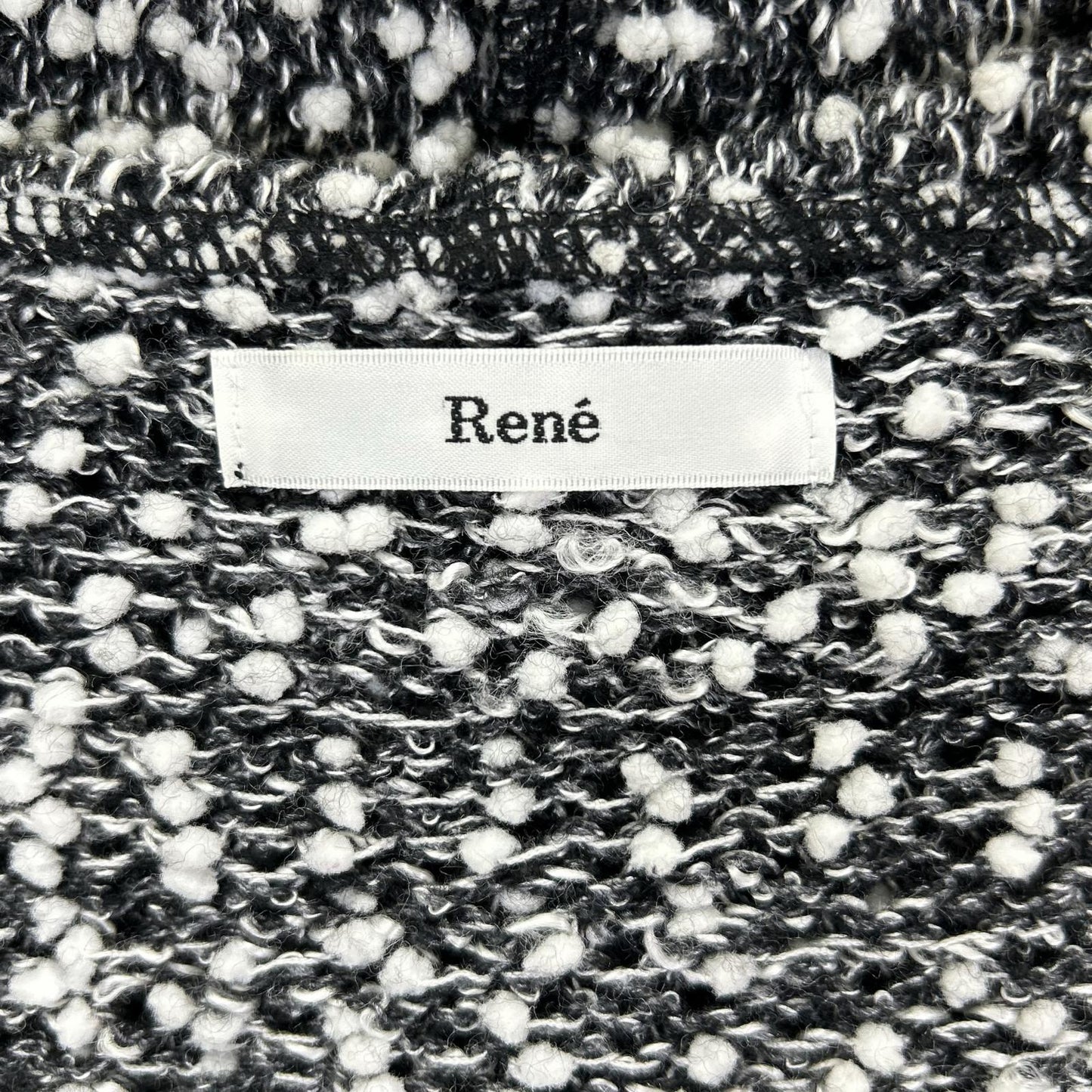 Rene ルネ グレー フォックスファー ウールナイロン ジップアップニットフーディー トップス