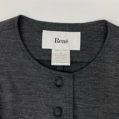 Rene ルネ 6247020 グレー ウールナイロン パフスリーブジャケット ジャケット