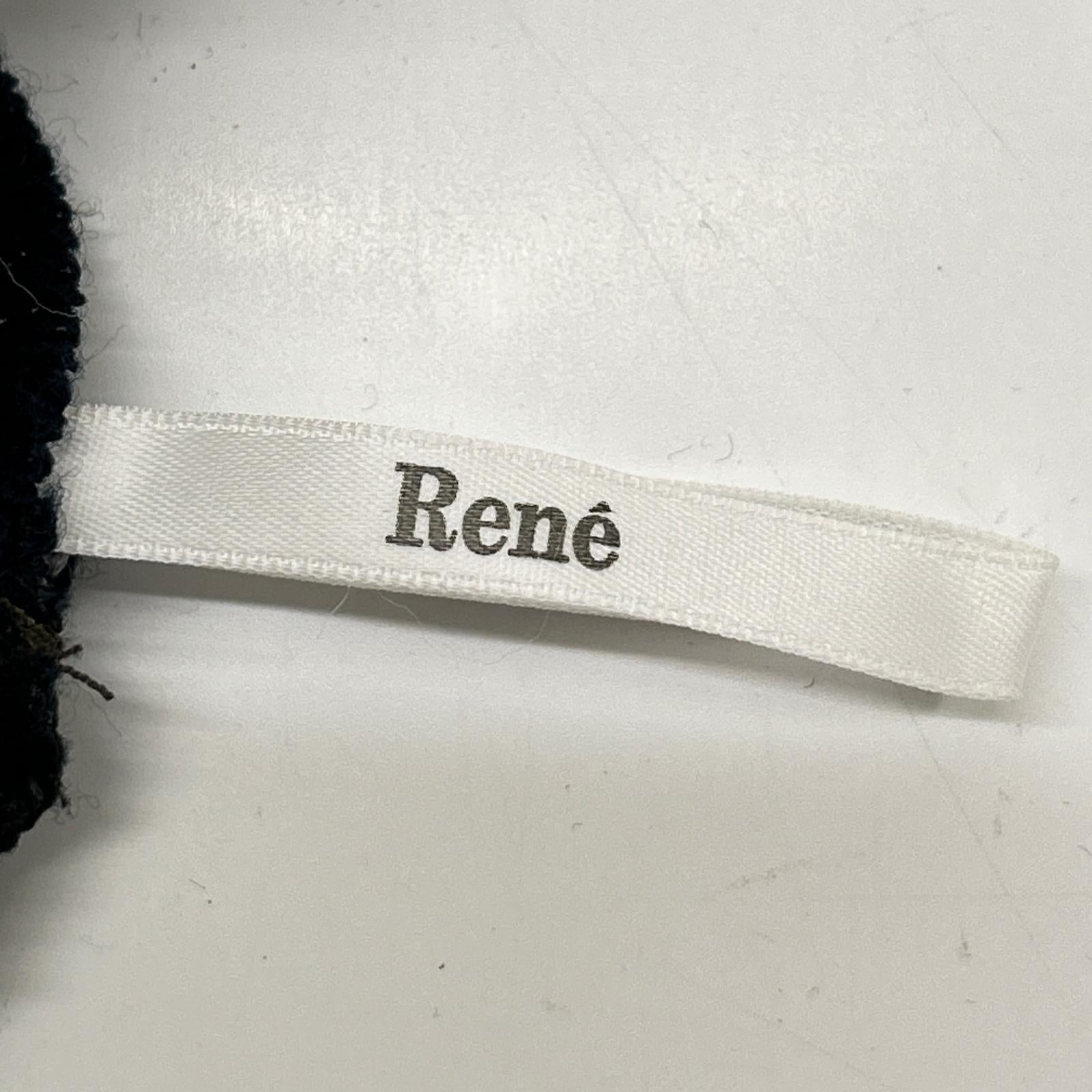 Rene ルネ 6132370 ネイビー×ホワイト ウールツイード ミディニットスカート スカート