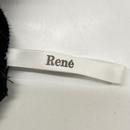 Rene ルネ 6132370 ネイビー×ホワイト ウールツイード ミディニットスカート スカート
