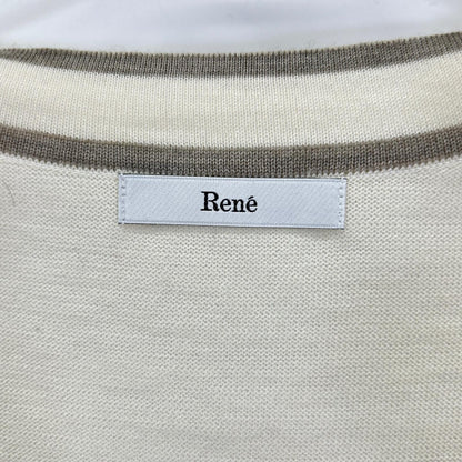Rene ルネ 6142410 アイボリー ウール ジップアップニットブルゾン トップス