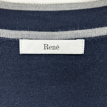 Rene ルネ 6142410 ネイビー ウール ジップアップニットブルゾン トップス
