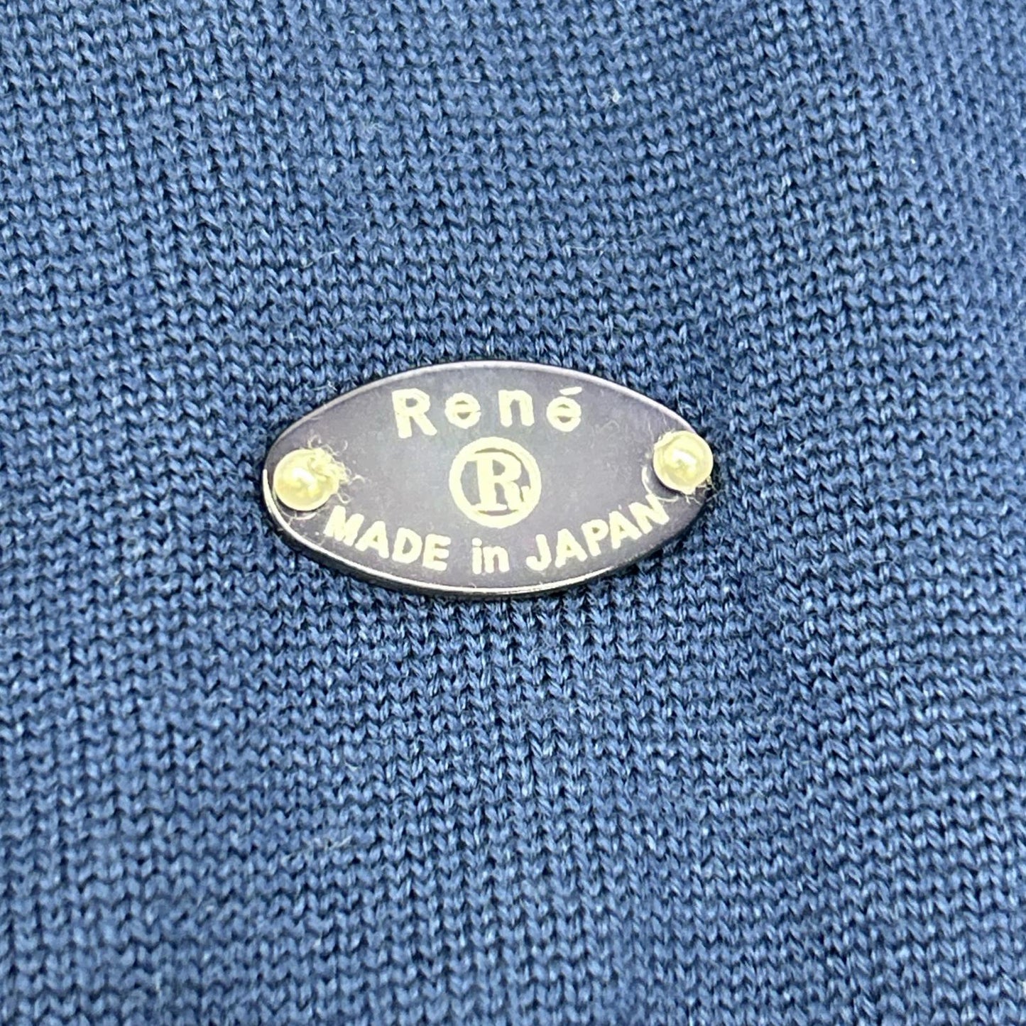 Rene ルネ 6342370 ネイビー ウール ロゴプレート タートルネックニットトップス トップス