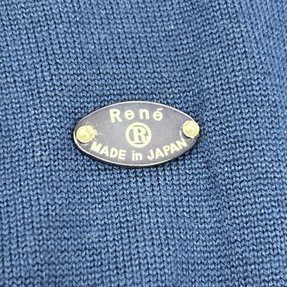 Rene ルネ 6342370 ネイビー ウール ロゴプレート タートルネックニットトップス トップス