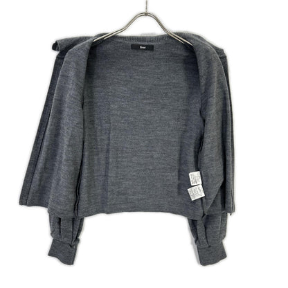 Rene ルネ 24AW 5442040 グレー ウール フリルデザイン ハイネックジップアップニット トップス
