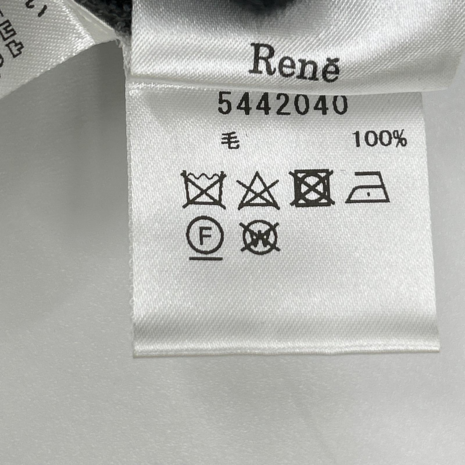 Rene ルネ 24AW 5442040 グレー ウール フリルデザイン ハイネックジップアップニット トップス