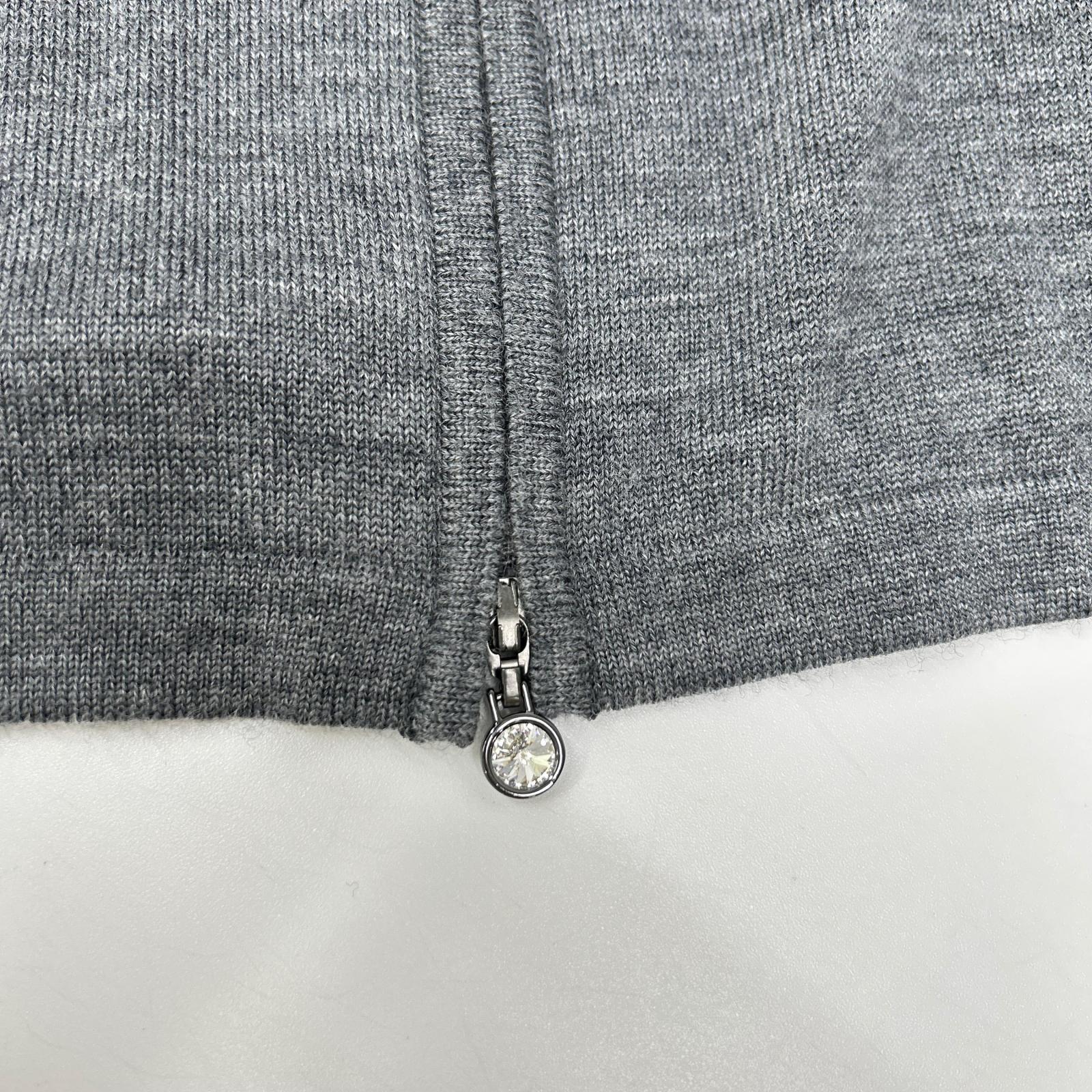 Rene ルネ 24AW 5442040 グレー ウール フリルデザイン ハイネックジップアップニット トップス