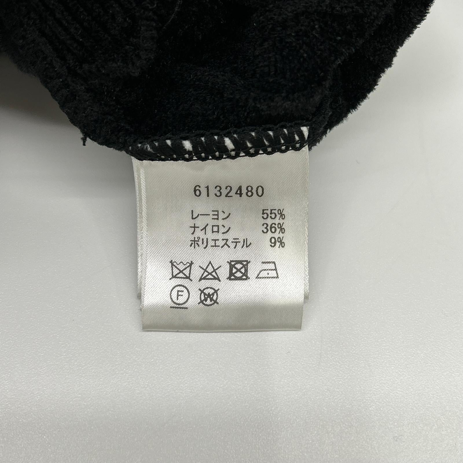 Rene ルネ 6132480 ブラック レーヨンナイロン パール パフスリーブニット トップス