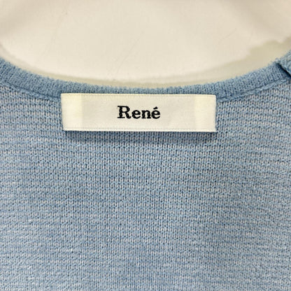 Rene ルネ 6042380 ライトブルー レーヨンウール パイル ショートカーディガン トップス