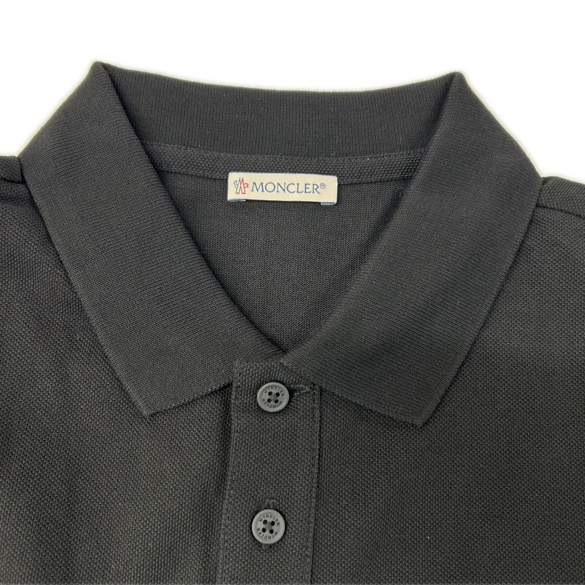 MONCLER モンクレール 19年製 ブラック MAGLIA POLO MANICA CORTA ラバーワッペン半袖ポロシャツ トップス