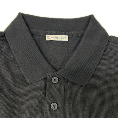 MONCLER モンクレール 19年製 ブラック MAGLIA POLO MANICA CORTA ラバーワッペン半袖ポロシャツ トップス