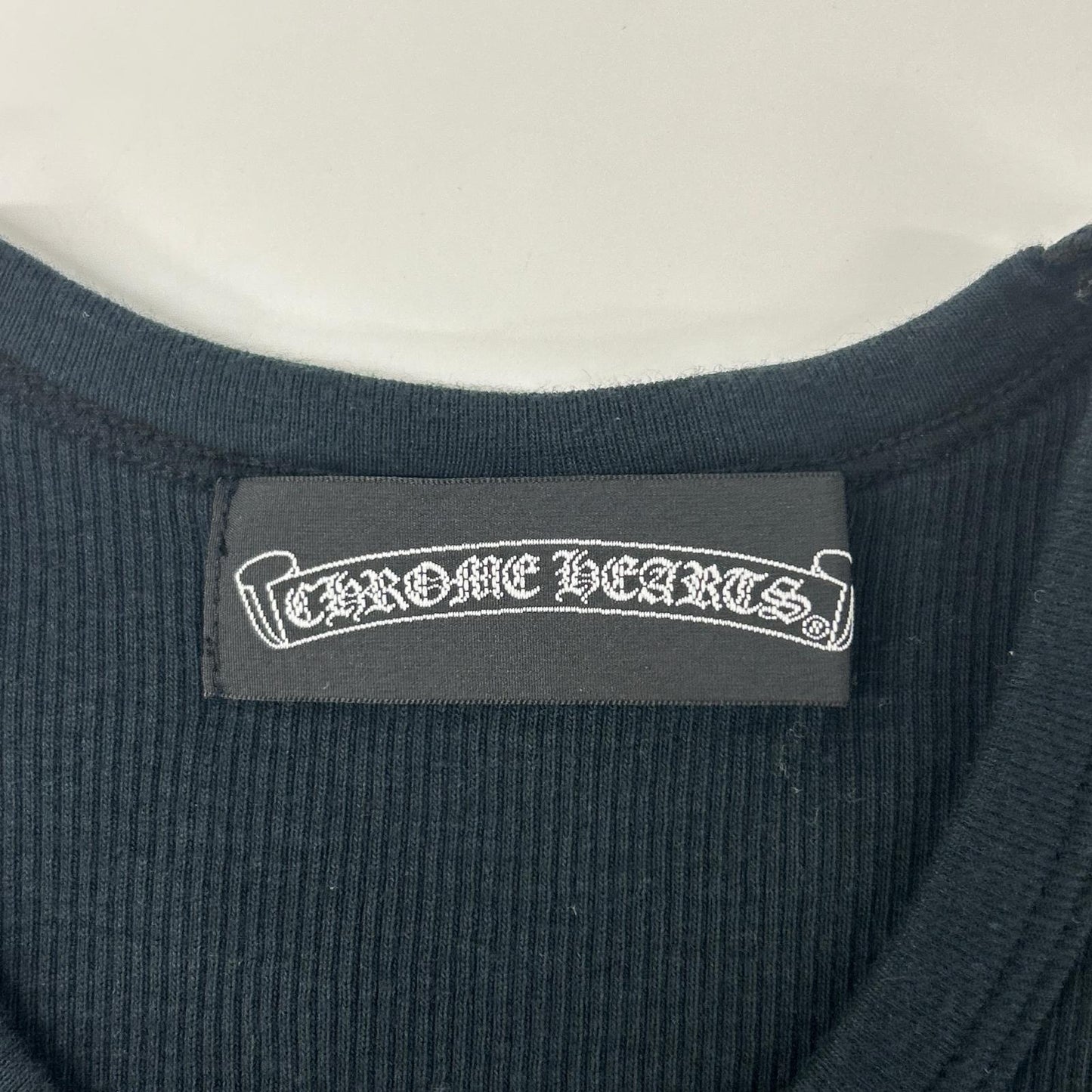 Chrome hearts クロムハーツ ブラック リブニットTシャツ byグンゼ トップス