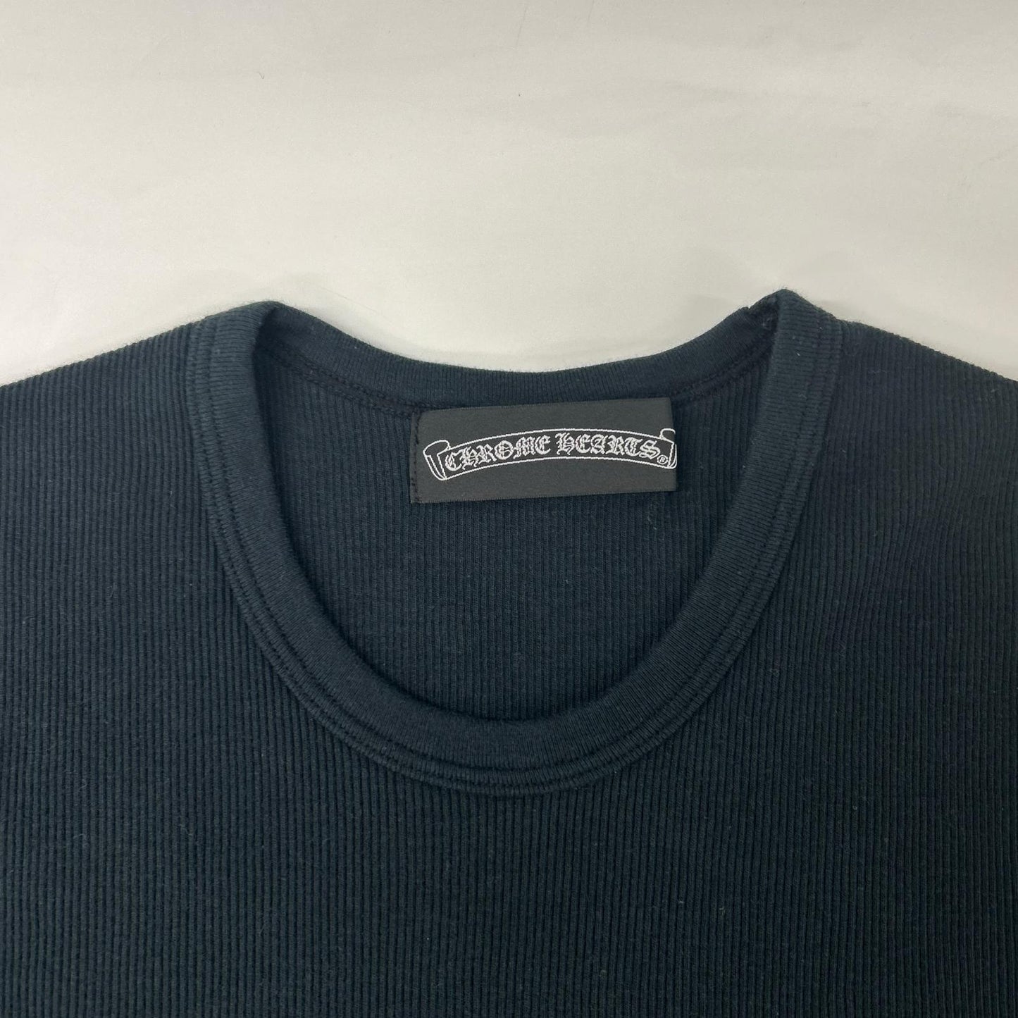 Chrome hearts クロムハーツ ブラック リブニットTシャツ byグンゼ トップス