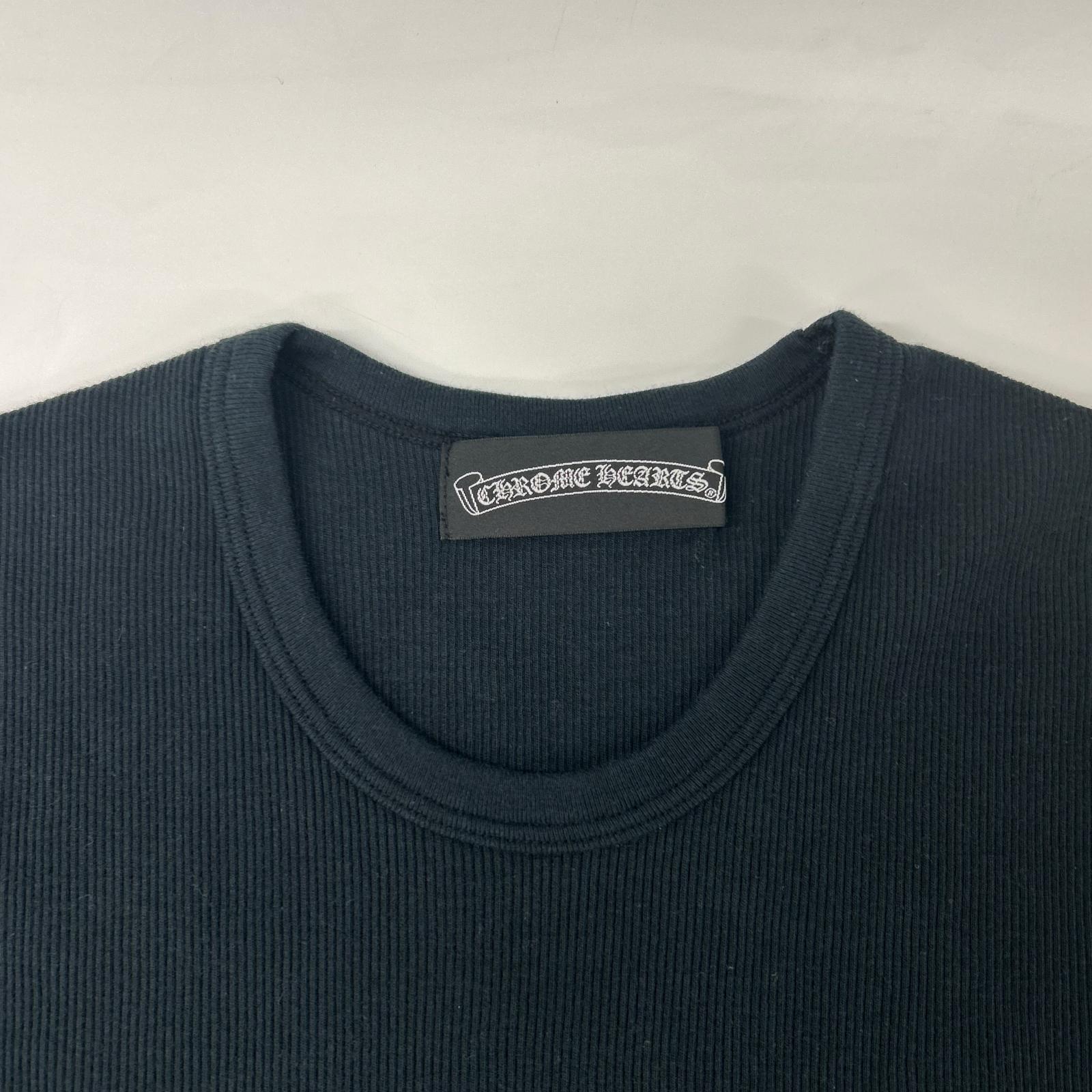 Chrome hearts クロムハーツ ブラック リブニットTシャツ byグンゼ トップス